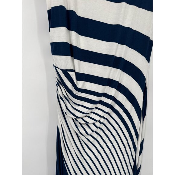 Soft Surroundings Vela Infinity Dress Navy Striped Maxi size XL Sleeveless - Picture 6 of 8